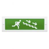  - Рубеж ОПОП 1-8 "бегущий человек + лестница вниз вправо", фон зеленый